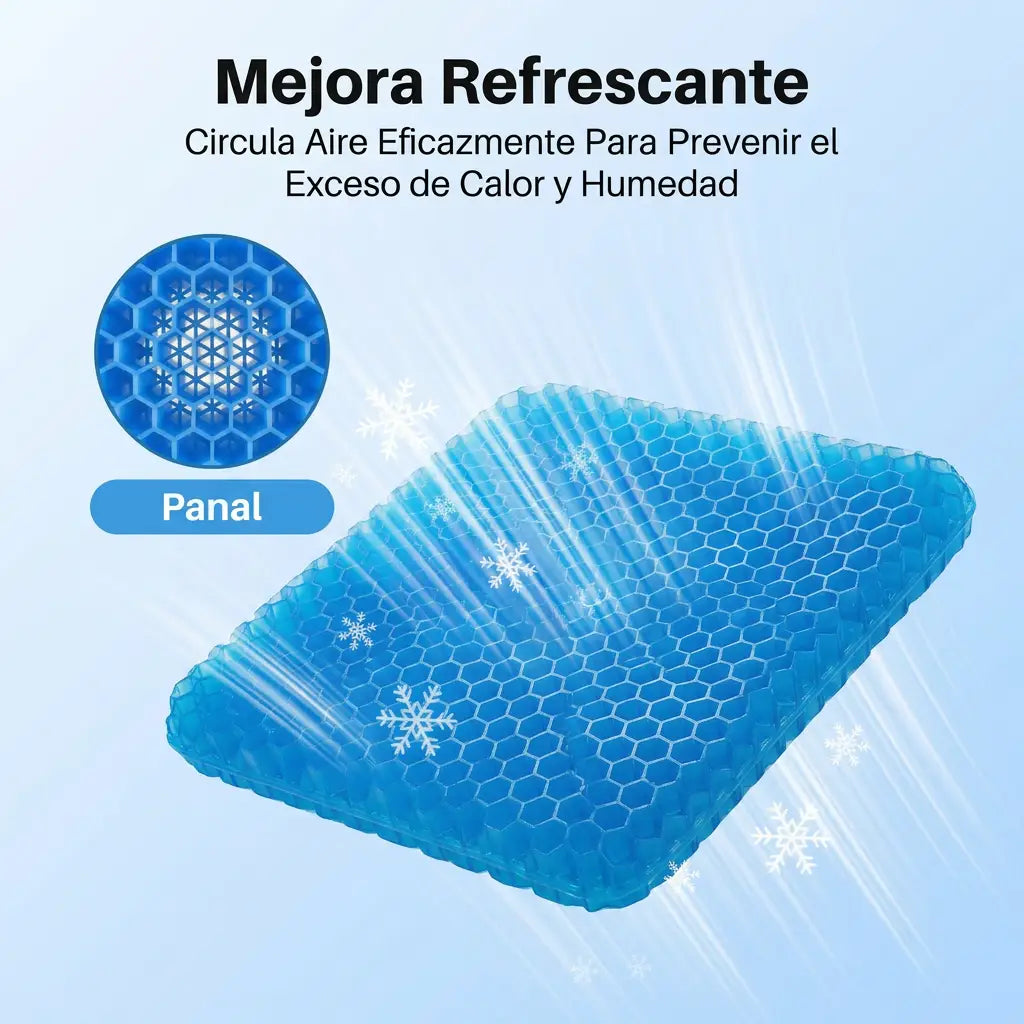 Cojín Ergonómico de Gel Flexible Tipo Panal