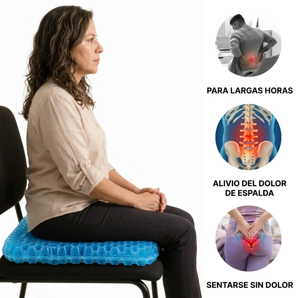 Cojín Ergonómico de Gel Flexible Tipo Panal