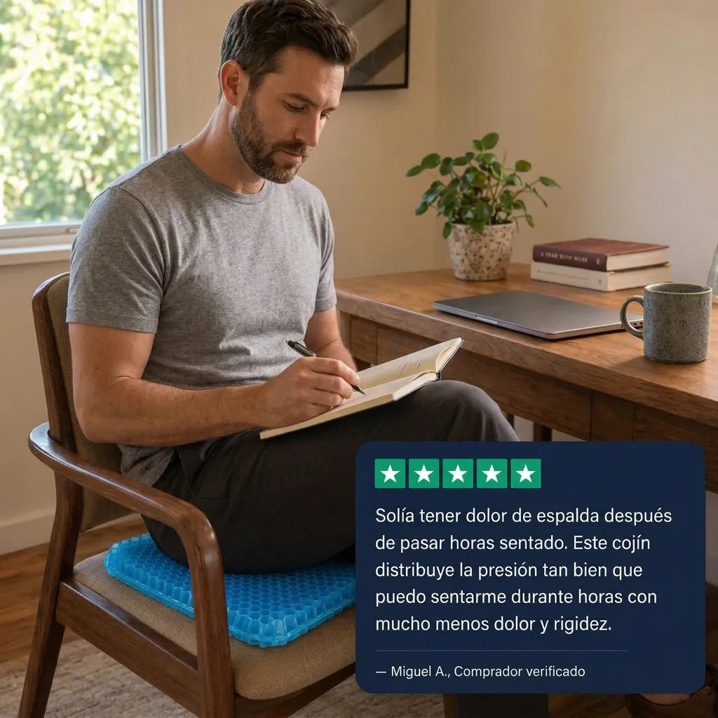 Cojín Ergonómico de Gel Flexible Tipo Panal