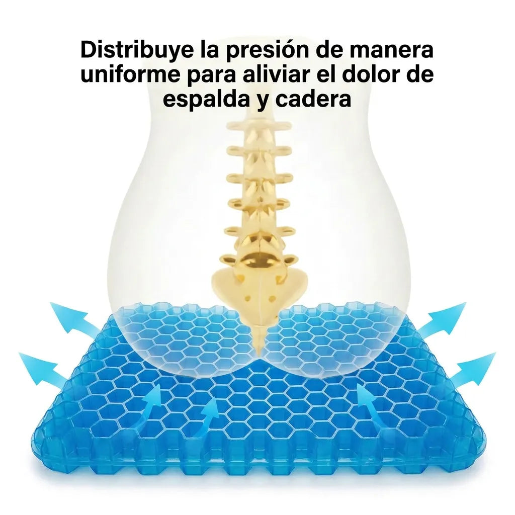 Cojín Ergonómico de Gel Flexible Tipo Panal