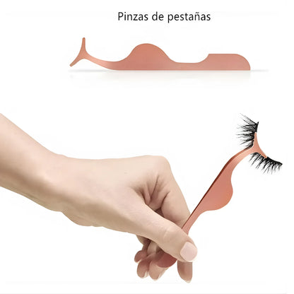 Kit 10 Pestañas Magnéticas 3D + Delineador y Pinza Aplicadora Gratis