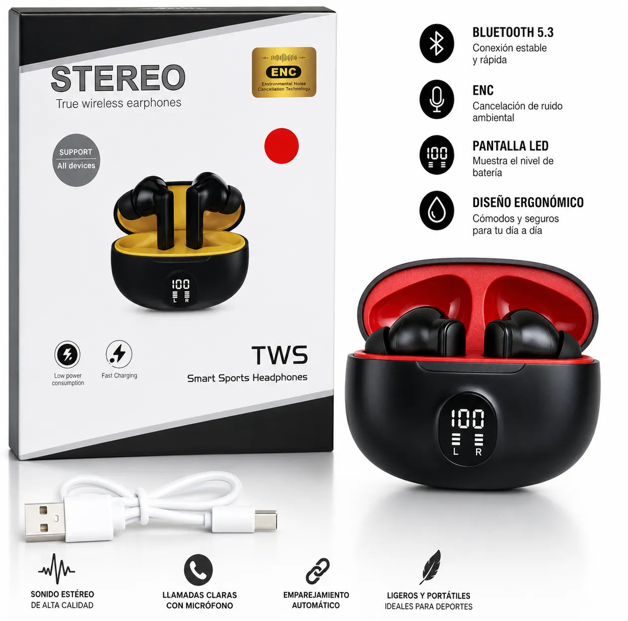Air Sound PRO® Audífonos Inalámbricos TWS