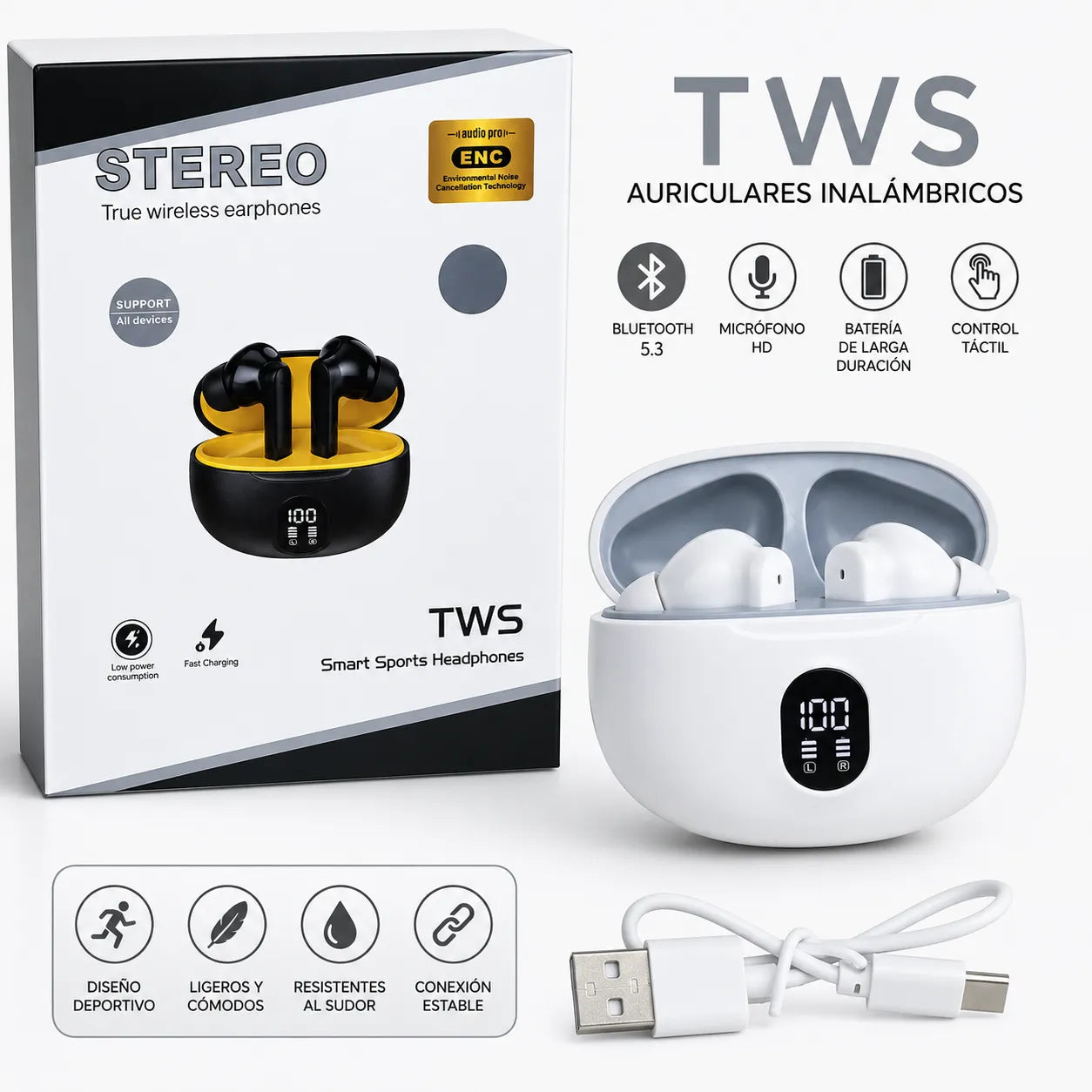 Air Sound PRO® Audífonos Inalámbricos TWS